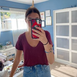 Red brandy melville crop top
